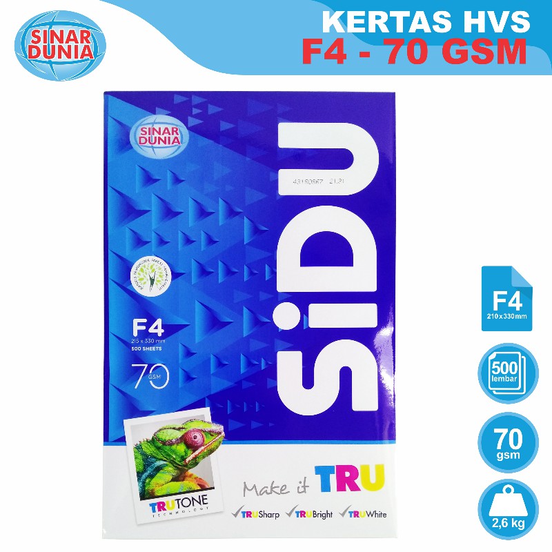 Sidu Kertas Hvs 70gr F4 Siplah