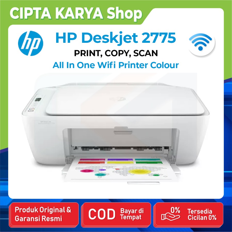 PRINT HP Deskjet Ink Advantage 2775 All In One Wifi Printer Print Scan