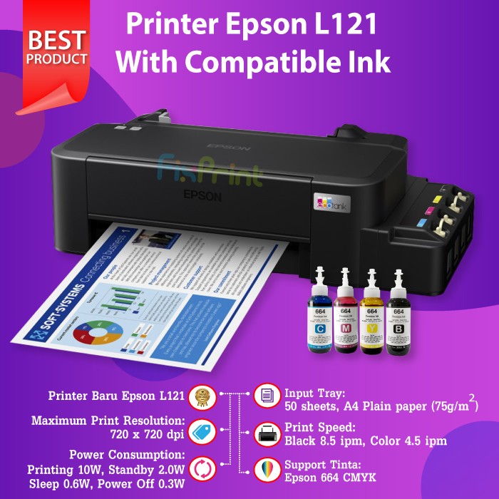 Printer Epson L121 A4 Ink Tank Siplah 6214