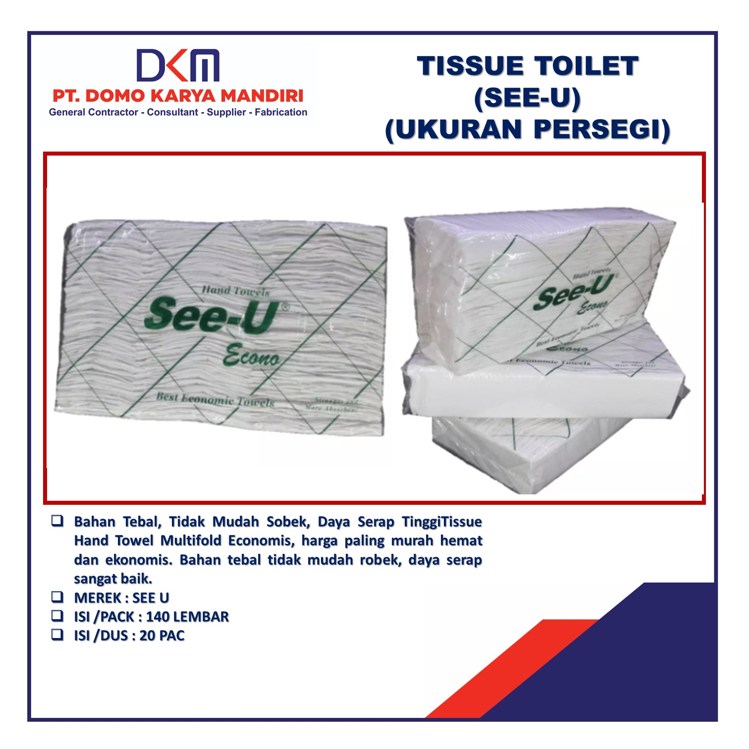TISSUE TOILET (SEE-U) (UKURAN PERSEGI) | SIPLah