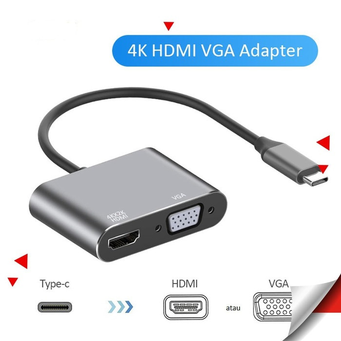 Konektor Tipe C ke HDMI dan VGA SIPLah