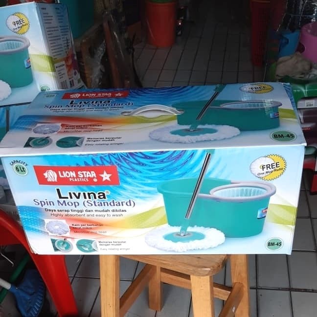 Livina Spin Mop Lion Star Alat Pel Lantai Spin Mop Siplah