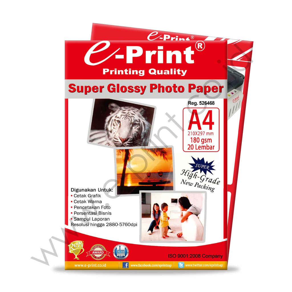 Kertas Stiker Kertas Sticker Glossy Photo Paper A4 Eprint 135 Gsm Siplah