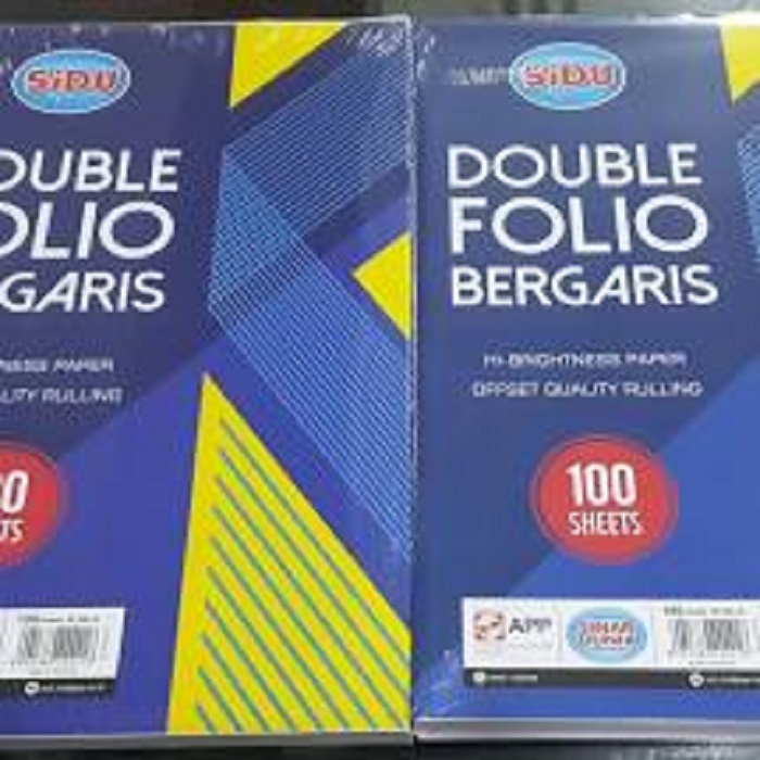 KERTAS DOUBLE FOLIO BERGARIS ISI 100 (PAK) | SIPLah