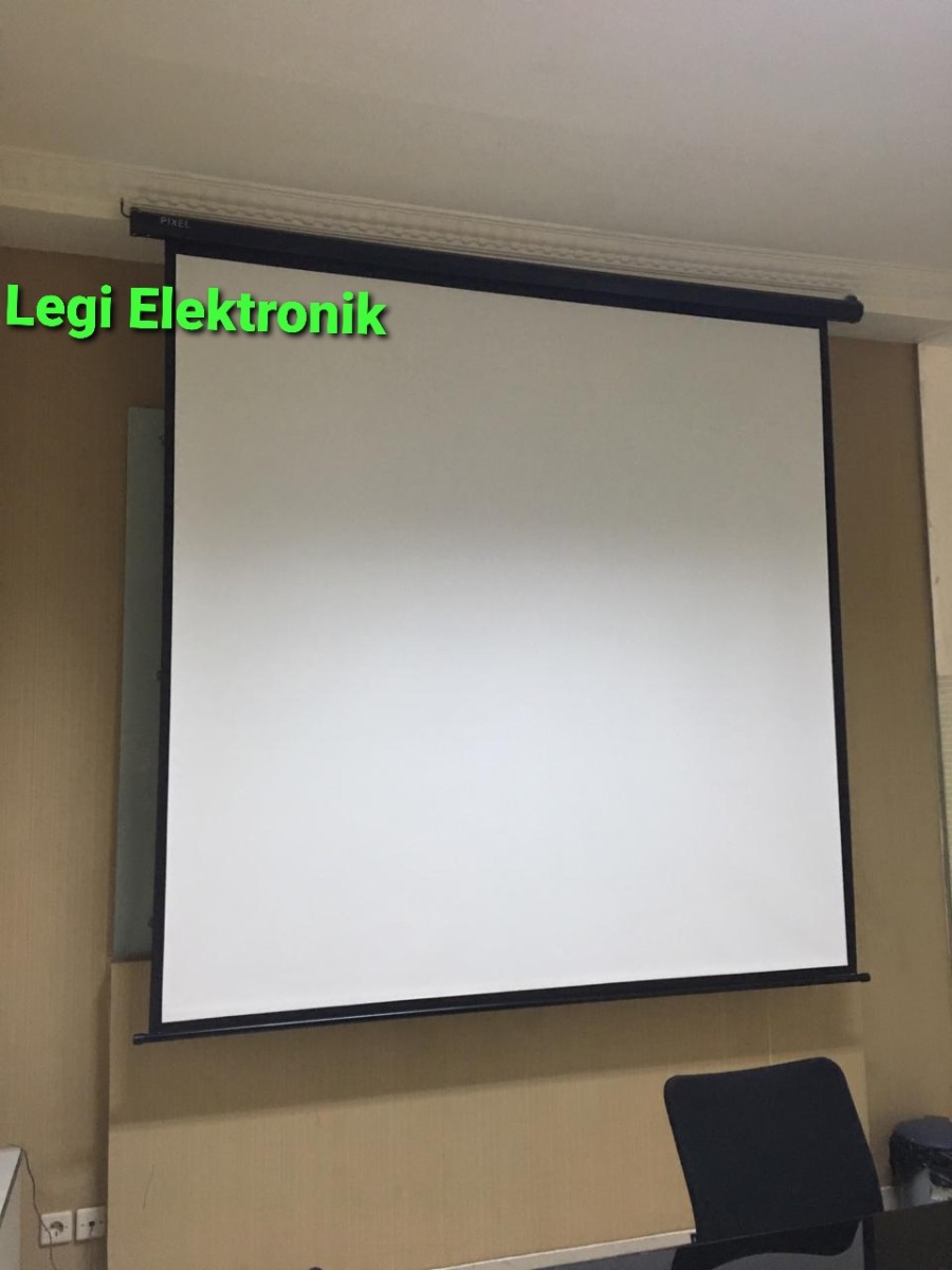 Screen Projector Pixel Motorized 120 Layar Proyektor Elektrik 120in