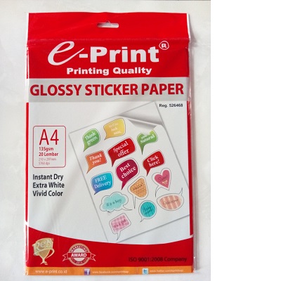 kertas Glossy Sticker Paper e-Print | SIPLah