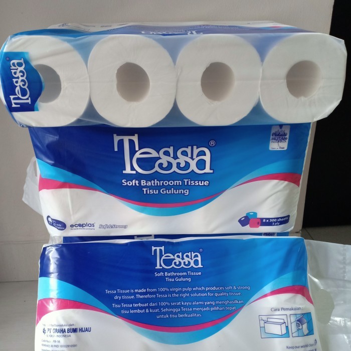 tissue tessa toilet 8 roll 3ply soft premium bathroom SIPLah
