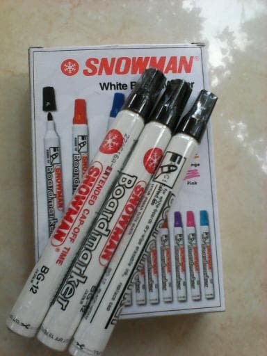 Spidol Snowman Whiteboard Hitam - ATK | SIPLah