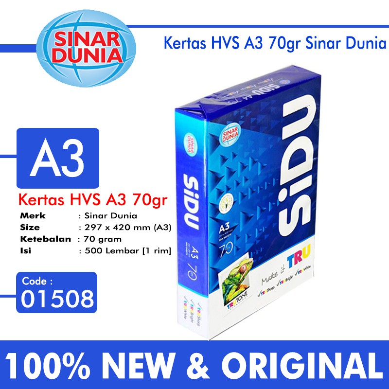 Kertas Hvs 70 A3 Sidu Siplah