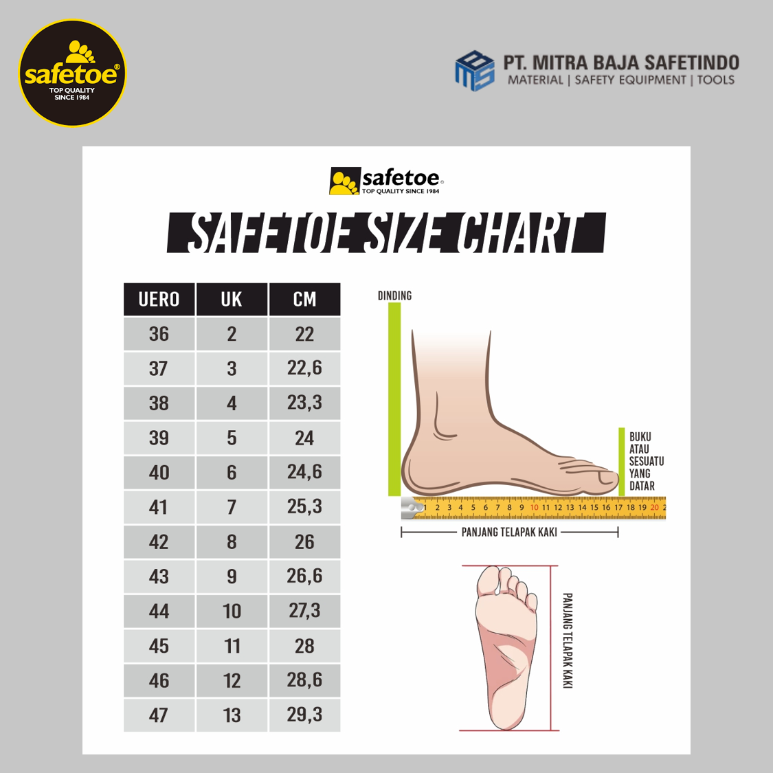 Sepatu Safety Tanpa Tali Tipe Pictor SAFETOE | SIPLah